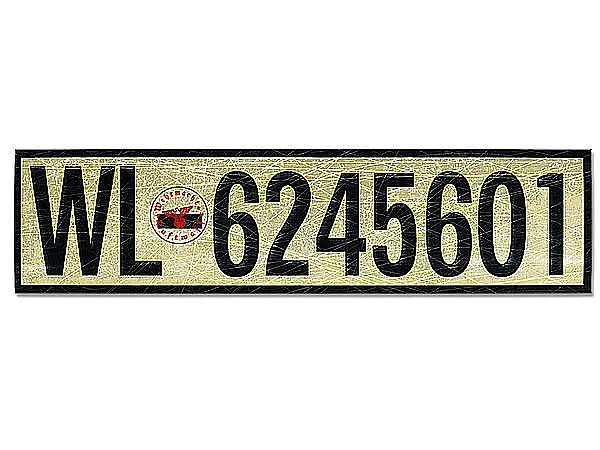 Nummernschild Deutsches Reich Wehrmacht Luftwaffe Replikat für Ausstellungszwecke - Variante Vintage