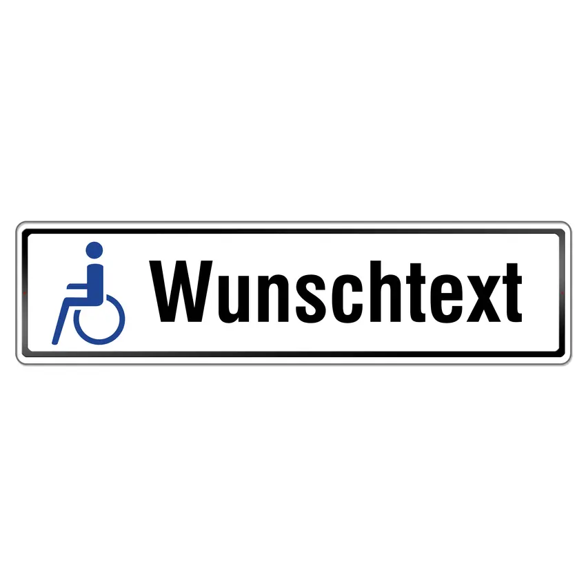 Parkplatz für Behinderte mit Wunschtextfeld