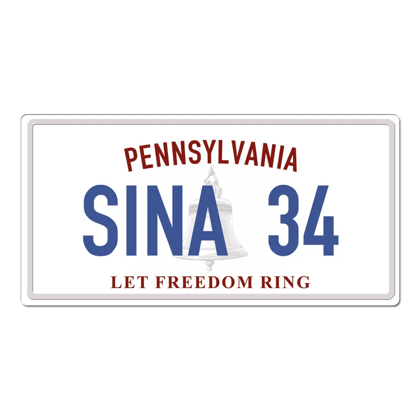 Pennsylvania USA Dekoschild - Kfz-Kennzeichen mit Wunschtext