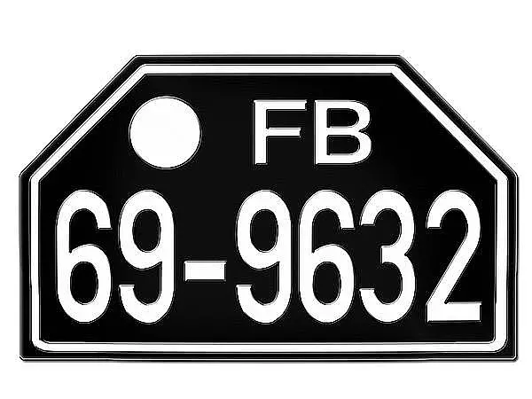 Nummernschild FB Französische Zone Baden 1948 - 56 - Schilder