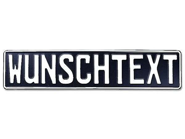 Prägung - Deutsches Kennzeichen mit Wunschtext 1-farbig schwarz - Schilder  online kaufen