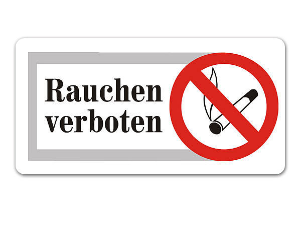 Schild Nichtraucherzimmer Rauchen verboten Hinweisschild 3 mm Alu-Verbund 