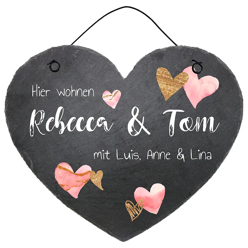 Türschild Aus Schiefer – Vintage Huhn Design, 22 X 8 Cm, Mit Persönlicher Gravur