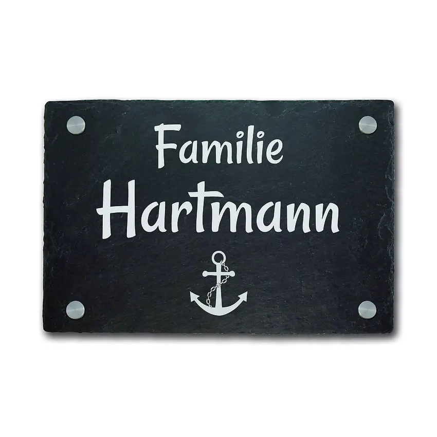 Maritimes Türschild aus Schiefer 