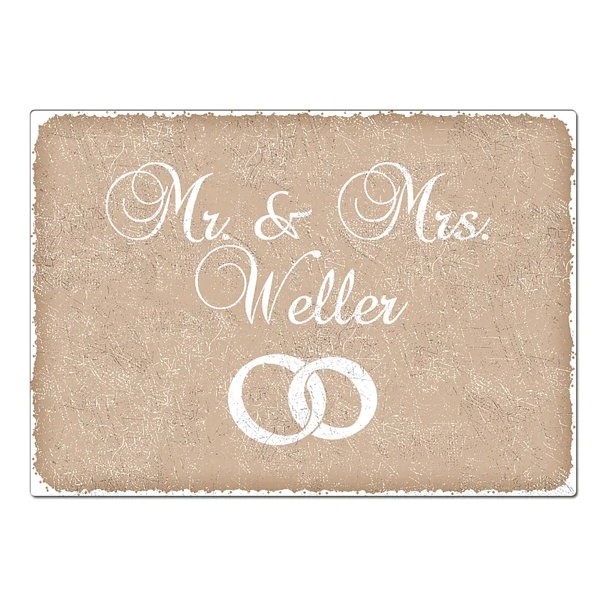 Mr. und Mrs. Schild zur Hochzeit