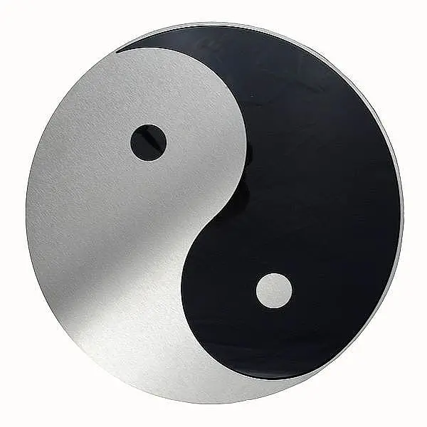 Edelstahlschild Ying und Yang