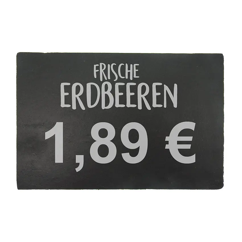 Schieferschild mit Preis