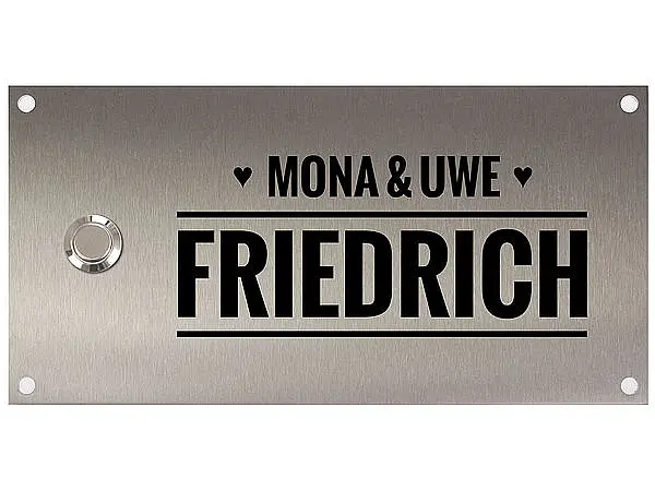 Türklingel aus Edelstahl - Design Love