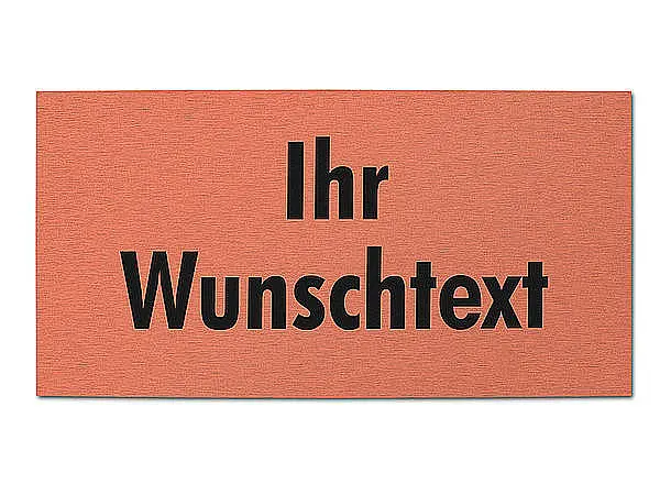 Türschild mit kupferfarbenem Hintergrund