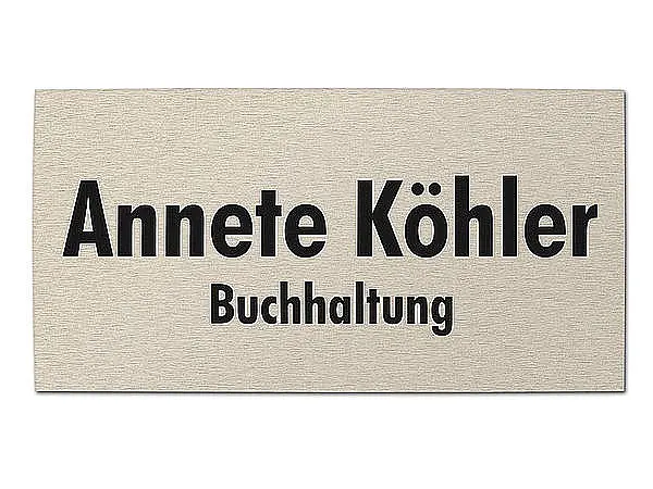 Silbernes Türschild