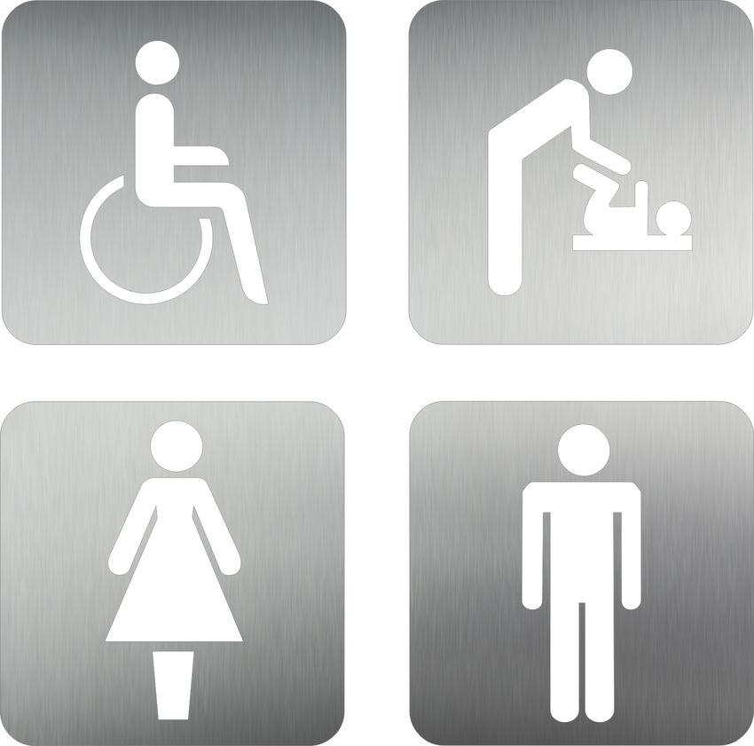 WC Schild Schilder Acrylglas schwarz Toilettenschild Türschild Damen Herren
