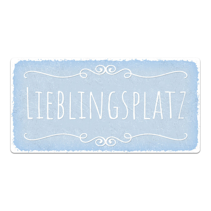 Türschild fürs Kinderzimmer mit Wunschname vintage hellblau 20 x 10 cm