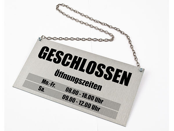Doppelseitiges Türschild geöffnet/geschlossen 100x200mm-200x100x1.5mm Kunststoff 