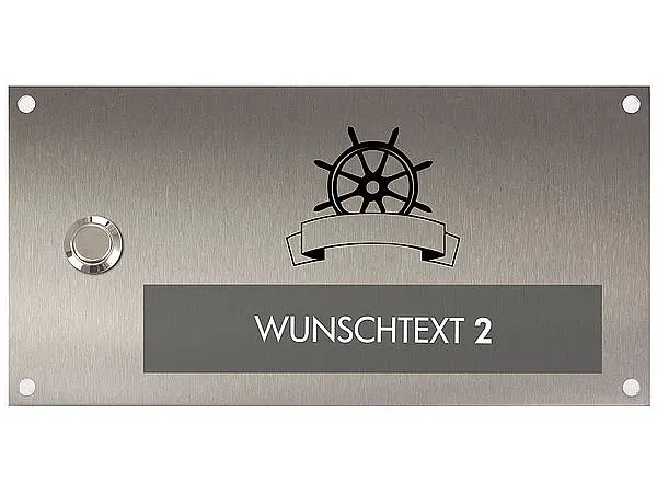 Türschild mit Klingel aus Edelstahl - Design Maritim
