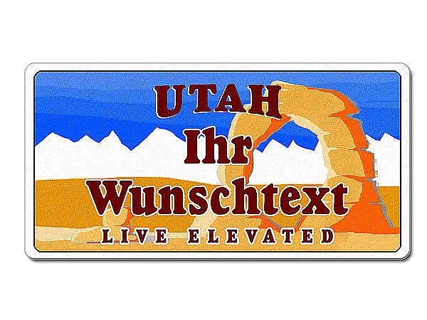 Utah USA Dekoschild mit Wunschtext bedruckt 30 x 15 cm