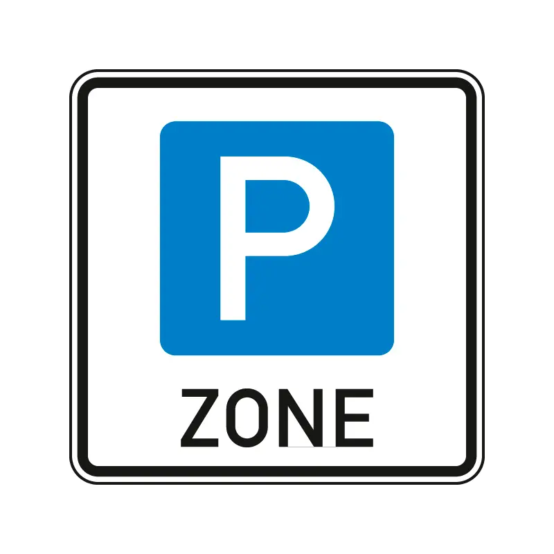 Parken - Beginn einer Parkraumbewirtschaftungszone