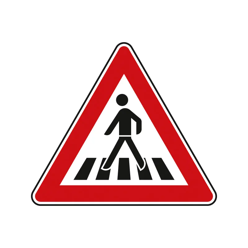 Verkehrszeichen Fußgängerüberweg links