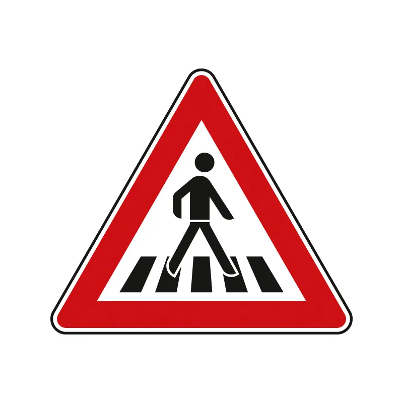 Verkehrszeichen Fußgängerüberweg rechts