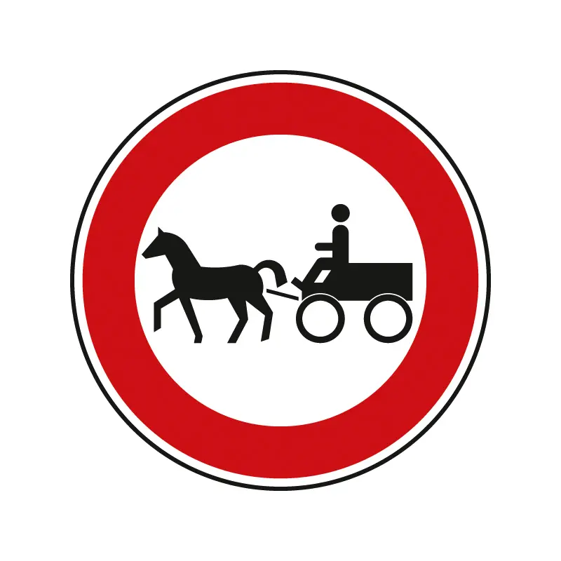 Verkehrszeichen StVO - Verbot für Gespannfuhrwerke