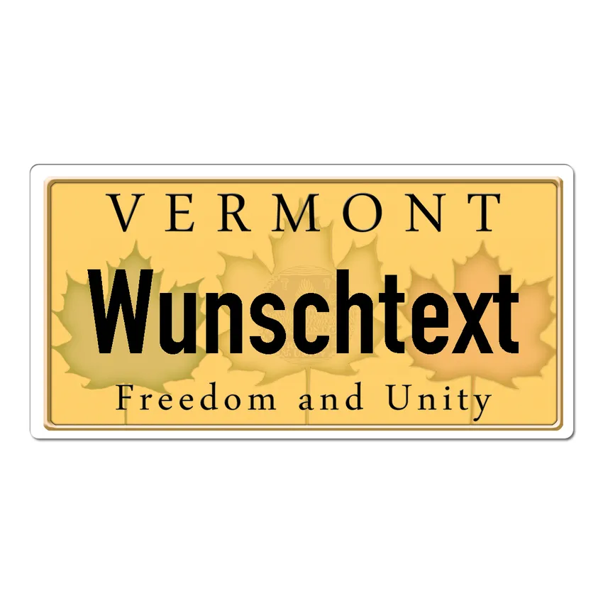 Vermont USA PKW-Kennzeichen mit Wunschtext bedruckt 30 x 15 cm