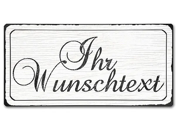 Aluminiumschild mit Wunschtext - Vintage Look