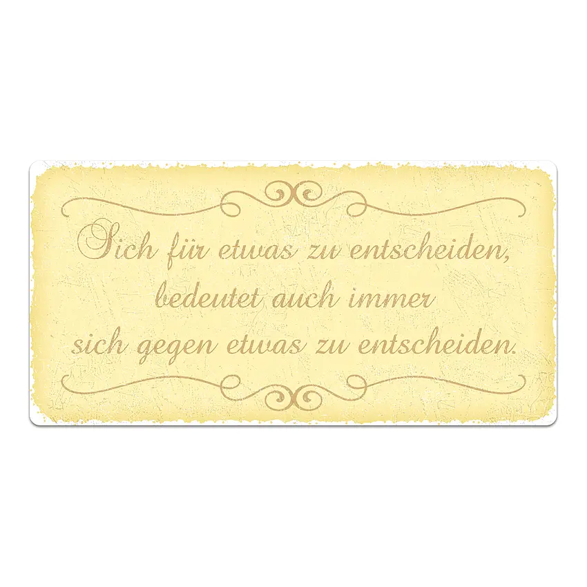 Vintage Schild mit Wunschtext & Symbol