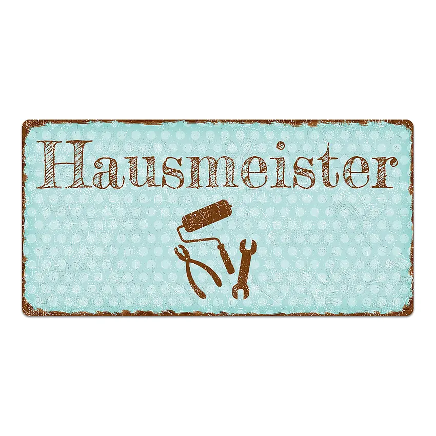 Vintage Schild für Hausmeister