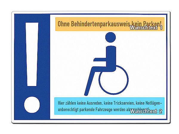 Behindertenparkplatz Schild Rollstuhlfaher Aludibond Platte Parkplatz A4,A3,A2 