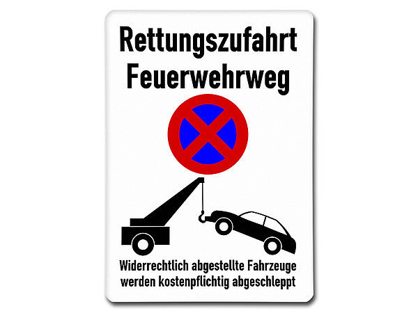 Rettungsweg Feuerwehrzufahrt Aluminiumschild im A4Format Hausnummern und Schilder online kaufen