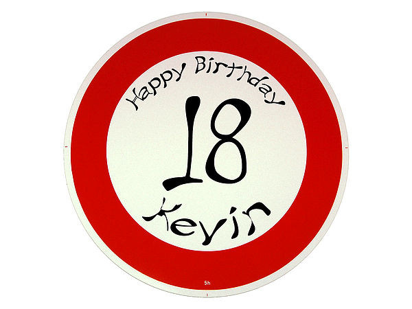 Verkehrsschild Happy Birthday zum 18. Geburtstag Hausnummern und Schilder online kaufen