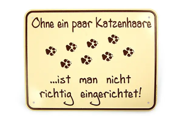 Witziges Schild - Ohne ein paar Katzenhaare