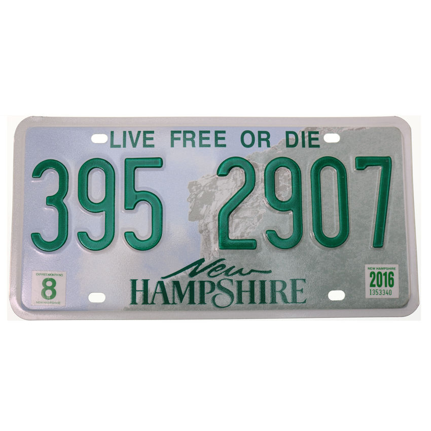 USA Auto Nummernschild License Plate Deko Blechschild New Hampshire Live Free or 