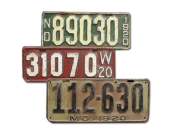 Jahrgangsnummernschild von 1919 bis 1920 - Größe: 30x15 cm