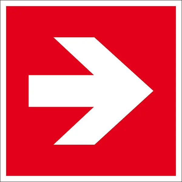Brandschutz-Zusatzschild »Richtungsangabe rechts/links«