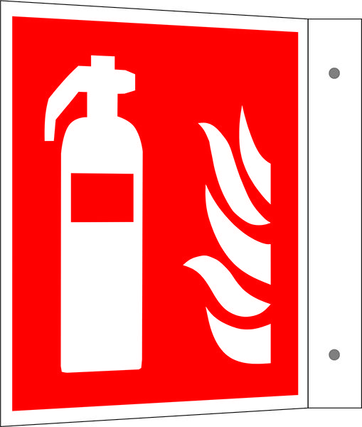 Brandschutzschild - Fahne »Feuerlöscher« 
