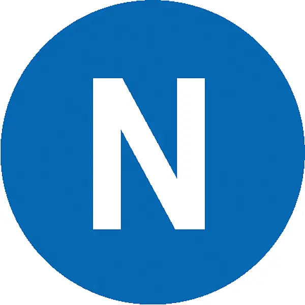 Etiketten -Kennzeichnung elektrischer Leiter- »N (Neutralleiter)« 