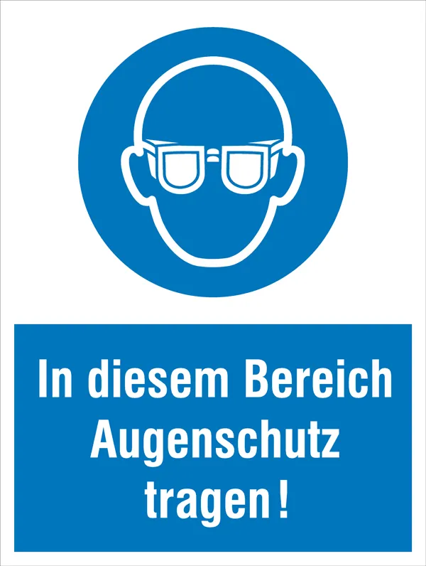 Gebots-Kombischild »In diesem Bereich Augenschutz tragen!« 