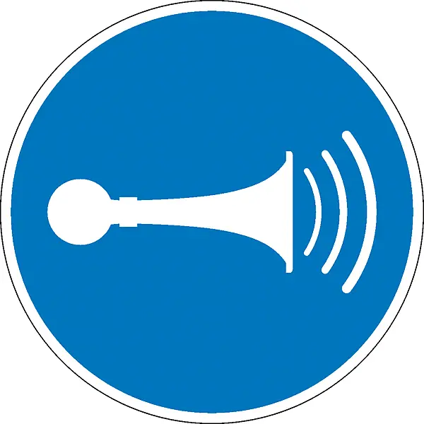 Gebotsschild »Akustisches Signal geben« 
