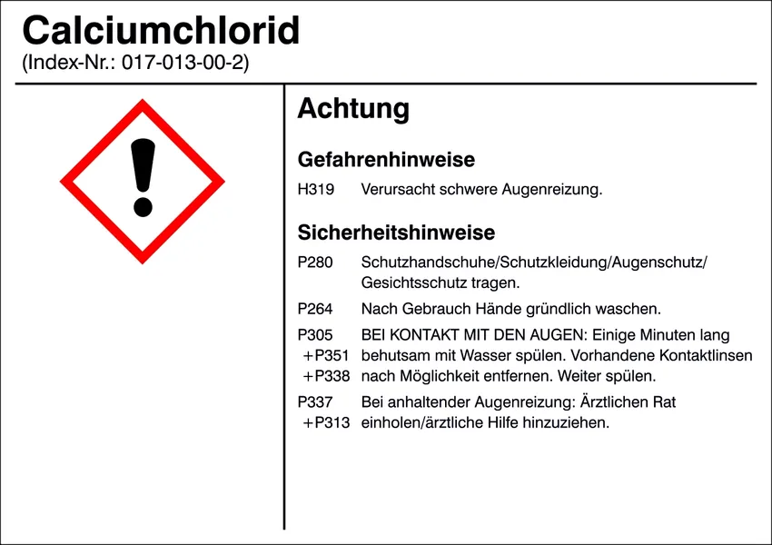 Gefahrstoffetikett »G006: Calciumchlorid« 