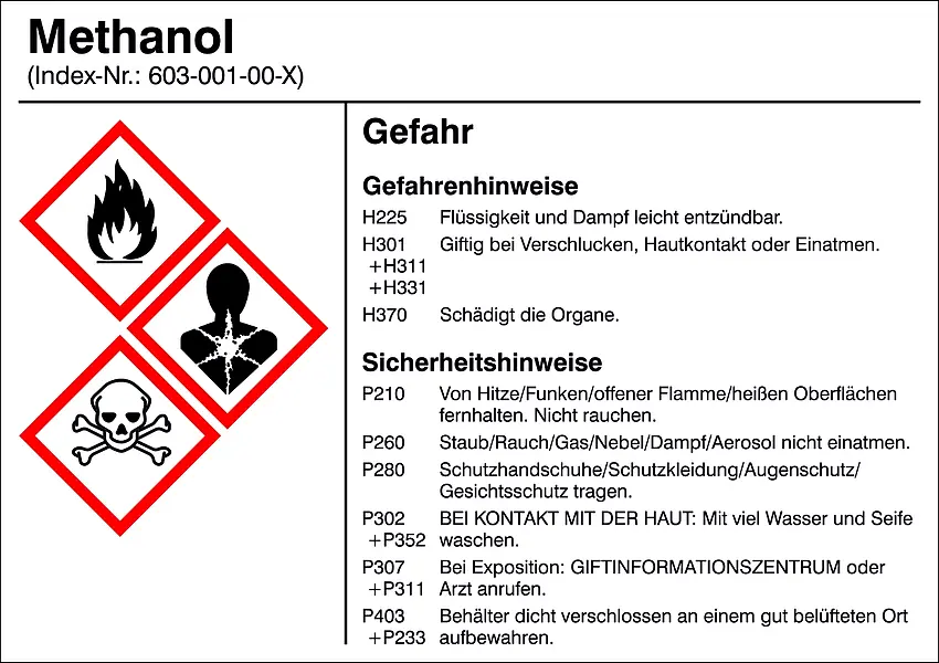 Gefahrstoffetikett »G013: Methanol« 