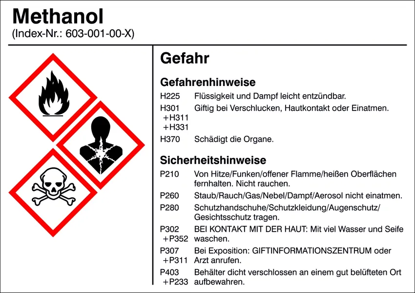 Gefahrstoffetikett »G013: Methanol« 