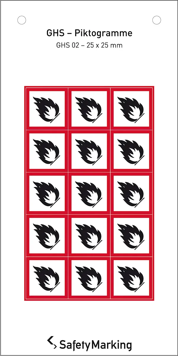 GHS-Gefahrenpiktogramm »Symbol 02: Flamme« 