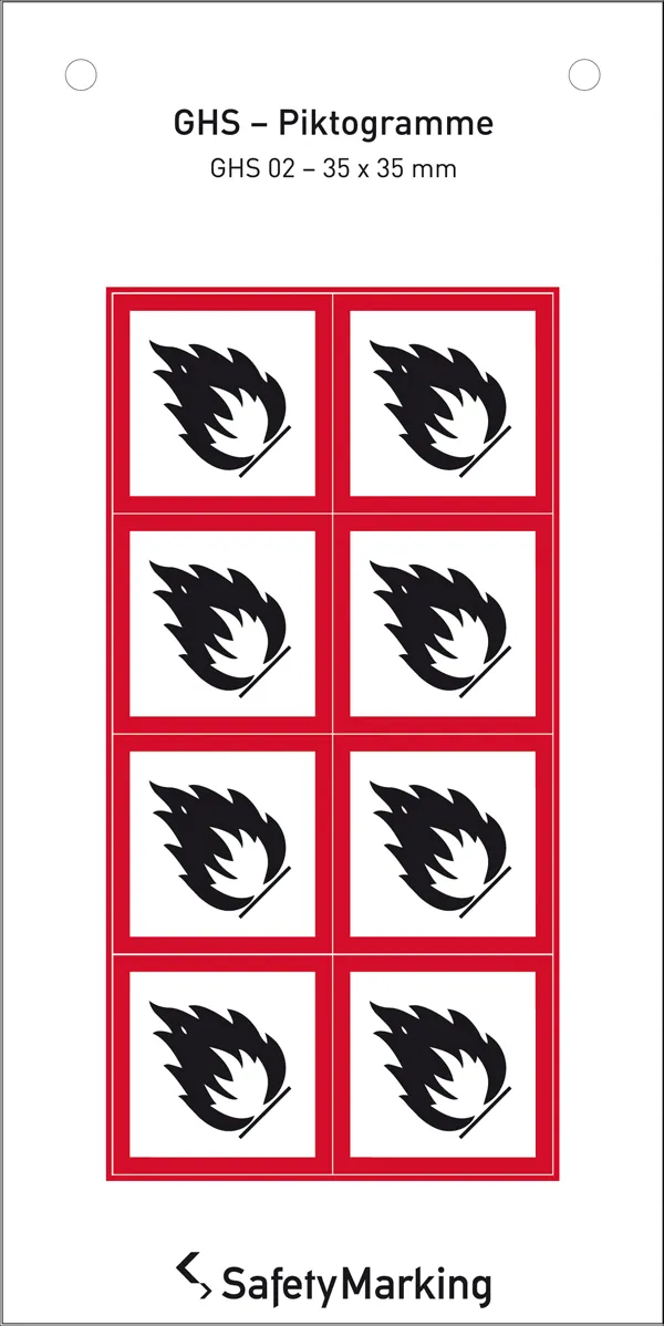 GHS-Gefahrenpiktogramm »Symbol 02: Flamme« 