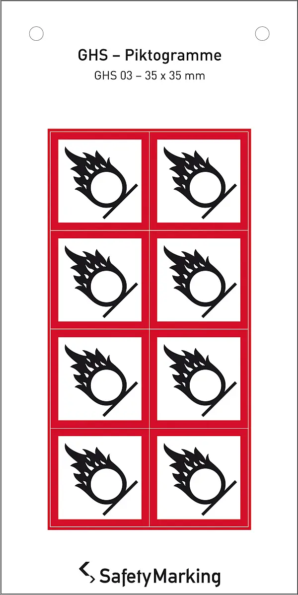 GHS-Gefahrenpiktogramm »Symbol 03: Flamme über Kreis« 