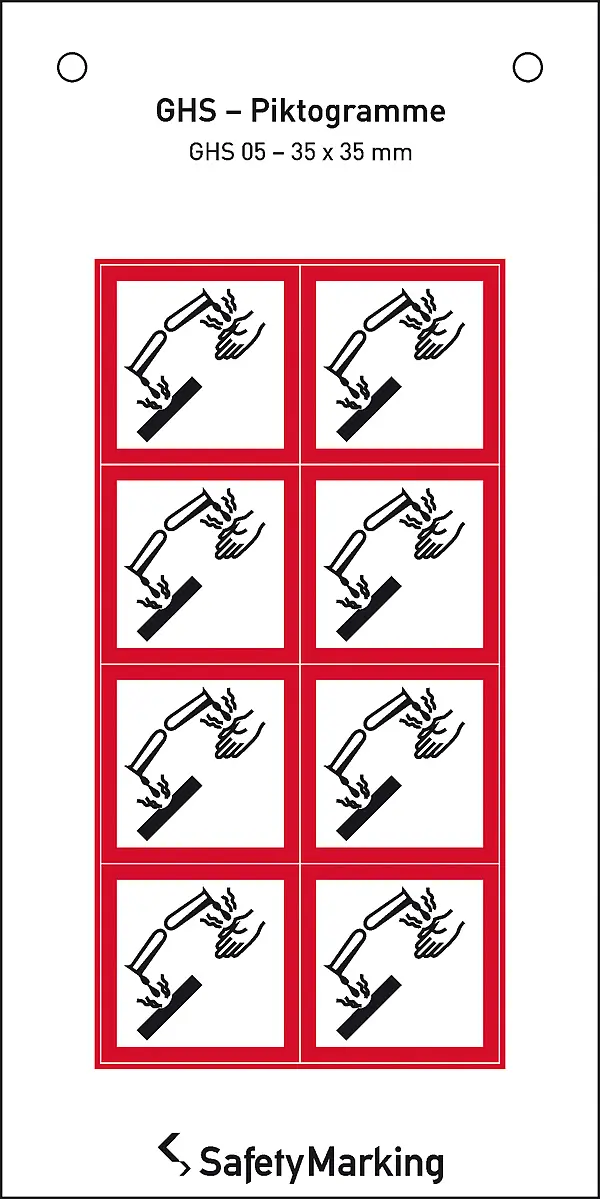 GHS-Gefahrenpiktogramm »Symbol 05: Ätzwirkung« 