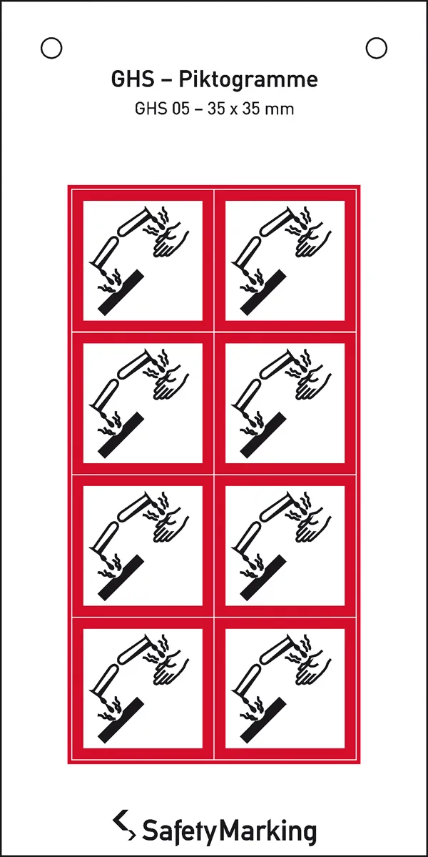 GHS-Gefahrenpiktogramm »Symbol 05: Ätzwirkung« 