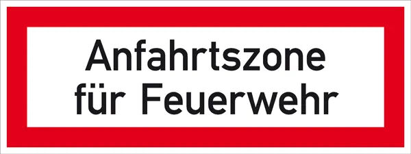 Hinweisschild für die Feuerwehr »Anfahrtszone für Feuerwehr« 