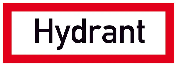 Hinweisschild für die Feuerwehr »Hydrant« 