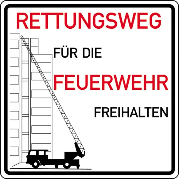 Hinweisschild für die Feuerwehr »Rettungswege für die Feuerwehr freihalten« 