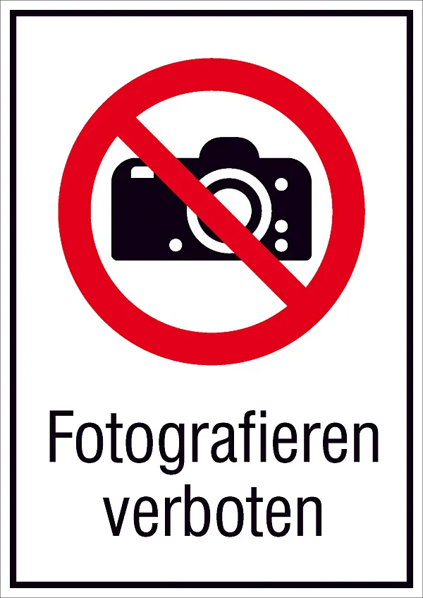 Verbots-Kombischild »Fotografieren verboten« 